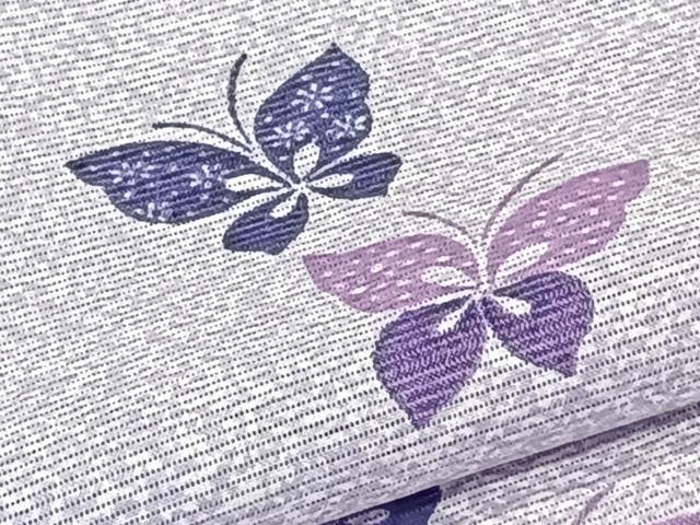 平和屋着物＊夏物　小紋　絽　舞蝶文　洗える着物　CABK8867xi