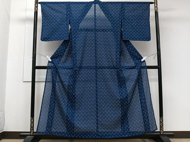 平和屋着物＊夏物　小紋　絽　成り物　洗える着物　CABK8869xi