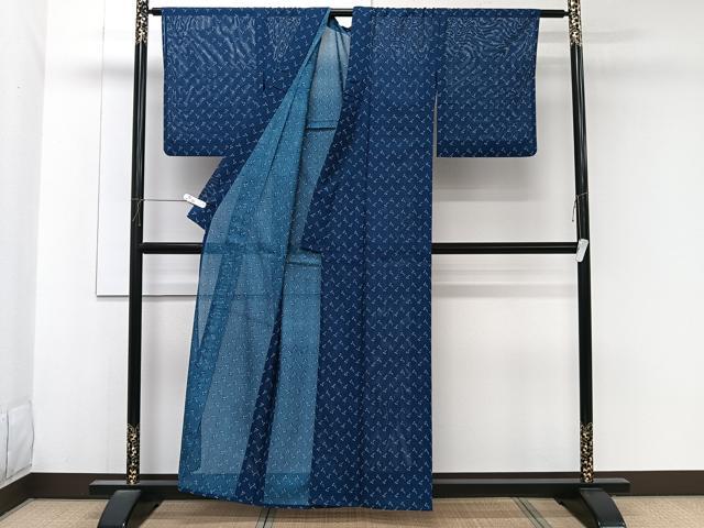 平和屋着物＊夏物　小紋　絽　成り物　洗える着物　CABK8869xi