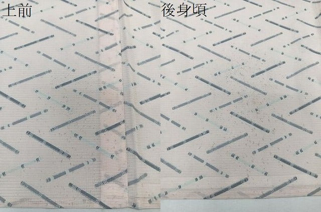 平和屋着物＊夏物　小紋　絽　横笛文　洗える着物　CABK8873xi