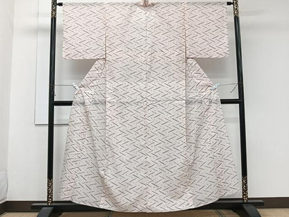 平和屋着物＊夏物　小紋　絽　横笛文　洗える着物　CABK8873xi