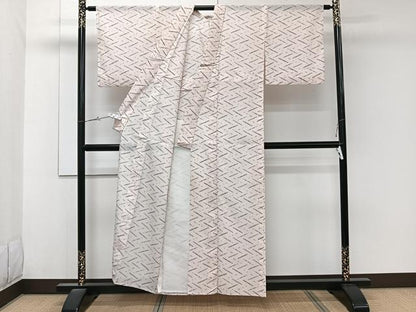 平和屋着物＊夏物　小紋　絽　横笛文　洗える着物　CABK8873xi