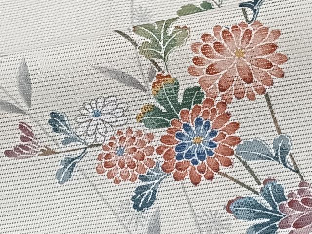 平和屋着物＊夏物　小紋　絽　山野愛子　枝草花文　洗える着物　CABK8874xi