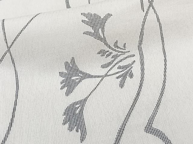 平和屋着物＊夏物　小紋　紗　草花文　洗える着物　CABK8876xi