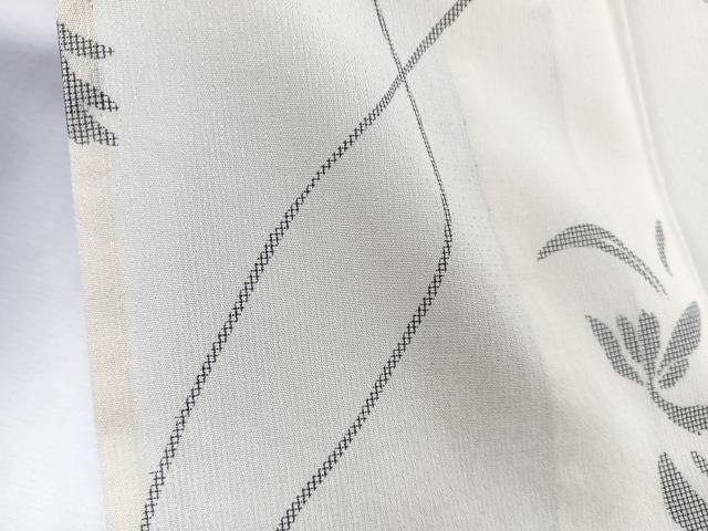 平和屋着物＊夏物　小紋　紗　草花文　洗える着物　CABK8876xi