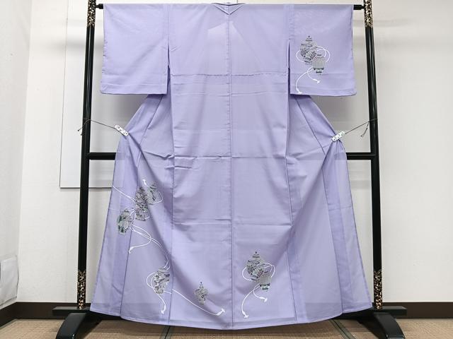 平和屋着物＊夏物　訪問着　絽　陶器花文　金彩　洗える着物　未使用　CABK8879xi