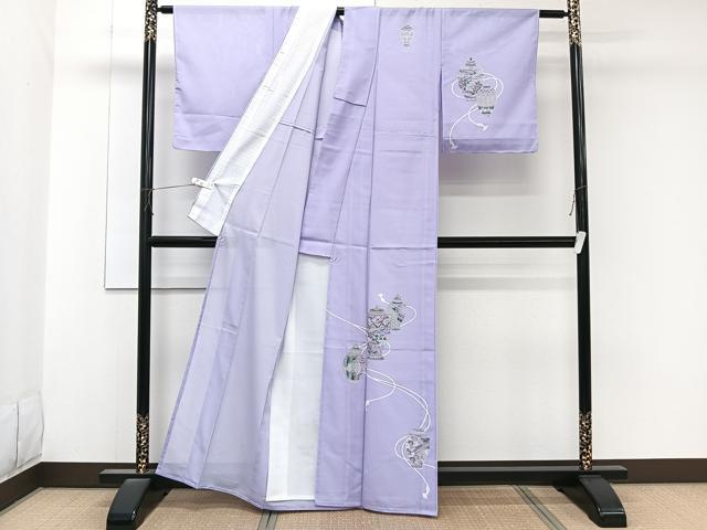平和屋着物＊夏物　訪問着　絽　陶器花文　金彩　洗える着物　未使用　CABK8879xi