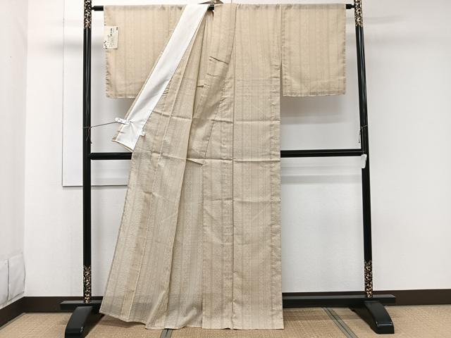 平和屋着物＊夏物　夏大島　間道花文　洗える着物　未使用　CABK8882xi