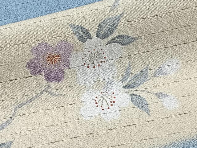 平和屋着物＊夏物　小紋　絽縮緬　枝草花文　洗える着物　CABK8898xi