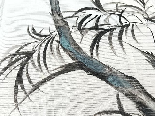 平和屋着物＊夏物　訪問着　絽　手描き　枝葉文　洗える着物　CABK8901xi