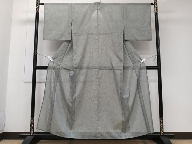 平和屋着物＊夏物　小紋　紗　草花文　洗える着物　CABK8902xi