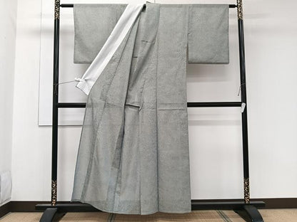 平和屋着物＊夏物　小紋　紗　草花文　洗える着物　CABK8902xi