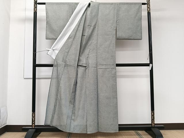 平和屋着物＊夏物　小紋　紗　草花文　洗える着物　CABK8902xi
