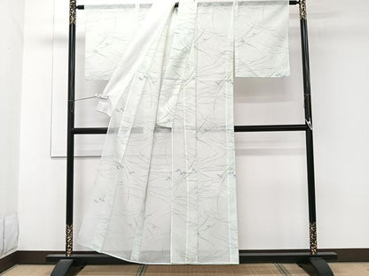 平和屋着物＊夏物　小紋　絽　草花文　洗える着物　CABK8904xi
