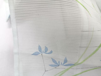 平和屋着物＊夏物　小紋　絽　草花文　洗える着物　CABK8904xi