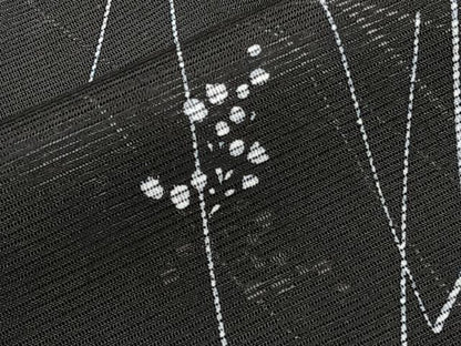 平和屋着物＊夏物　小紋　絽　枝蕾文　黒地　洗える着物　CABK8908xi