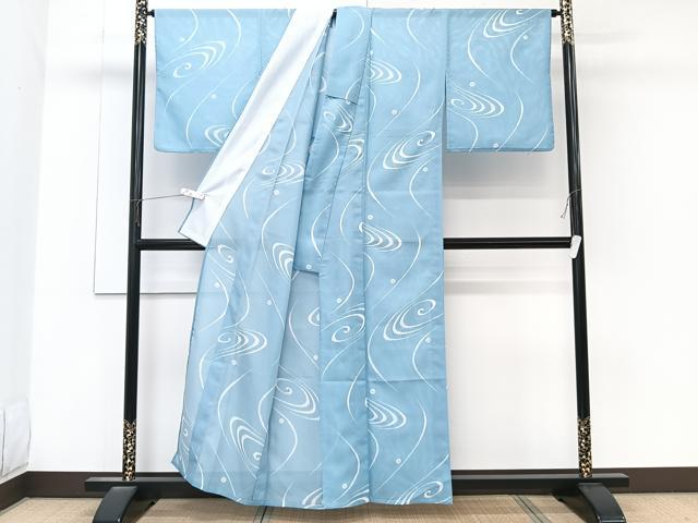 平和屋着物＊夏物　小紋　絽　流水文　洗える着物　CABK8910xi