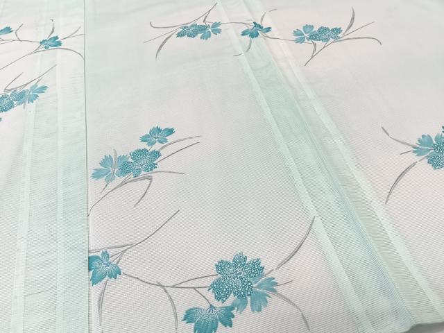 平和屋着物＊夏物　小紋　絽　草花文　洗える着物　CABK8912xi