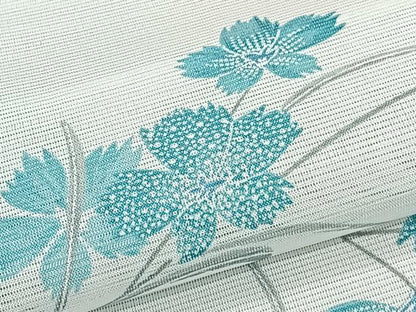 平和屋着物＊夏物　小紋　絽　草花文　洗える着物　CABK8912xi