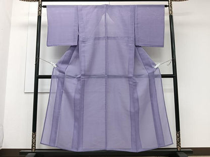 平和屋着物＊夏物　小紋　紗　流水枝葉文　洗える着物　CABK8913xi