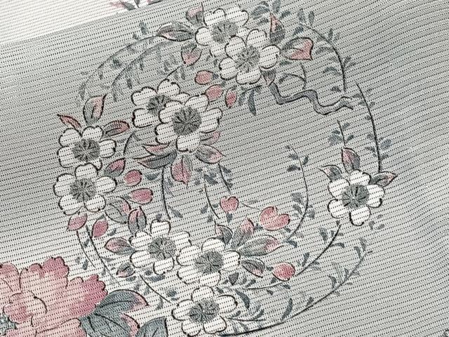 平和屋着物＊夏物　小紋　絽　花丸文　銀彩　正絹　逸品　CABK8917xi