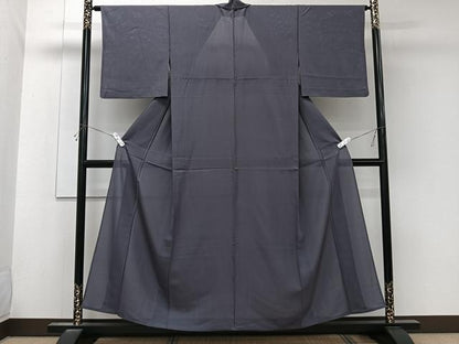 平和屋着物＊夏物　色無地　絽　青褐色　正絹　逸品　CABK8918xi
