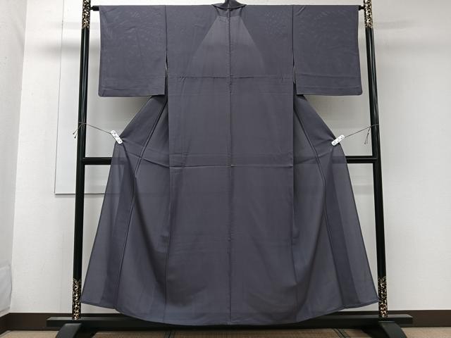 平和屋着物＊夏物　色無地　絽　青褐色　正絹　逸品　CABK8918xi