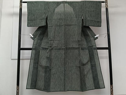 平和屋着物＊夏物　小紋　紗　霞文　正絹　逸品　CABK8919xi