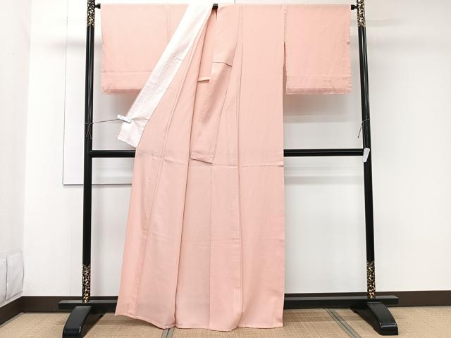 平和屋着物＊夏物　色無地　絽　珊瑚色　正絹　逸品　未使用　CABK8920xi