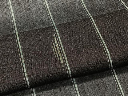 平和屋着物＊夏物　紗紬　縞　正絹　逸品　CABK8922xi