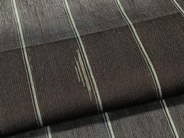 平和屋着物＊夏物　紗紬　縞　正絹　逸品　CABK8922xi