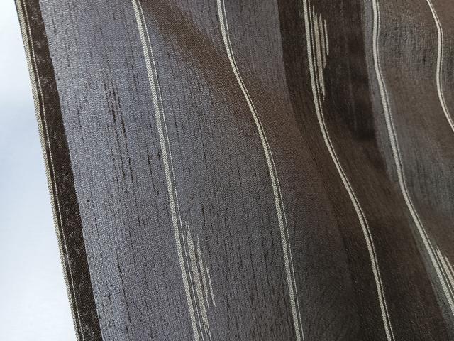 平和屋着物＊夏物　紗紬　縞　正絹　逸品　CABK8922xi