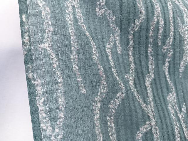 平和屋着物＊夏物　小紋　縞紗　抽象文様　洗える着物　CABK8923xi