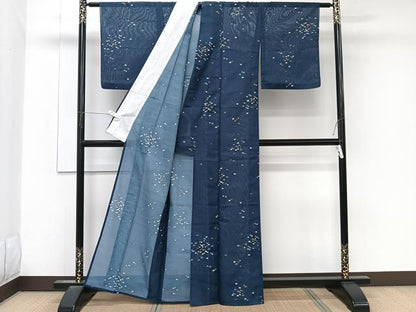 平和屋着物＊夏物　小紋　絽　水玉文　洗える着物　CABK8924xi