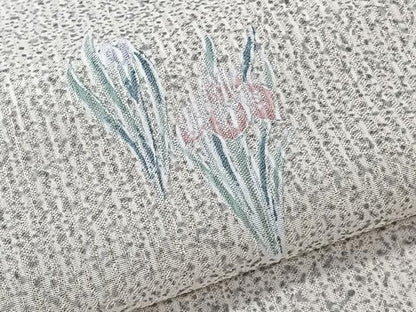 平和屋着物＊夏物　小紋　縞紋紗　草花文　洗える着物　CABK8925xi