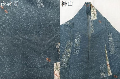 平和屋着物＊夏物　小紋　絽　短冊花文　正絹　逸品　CABK8926xi