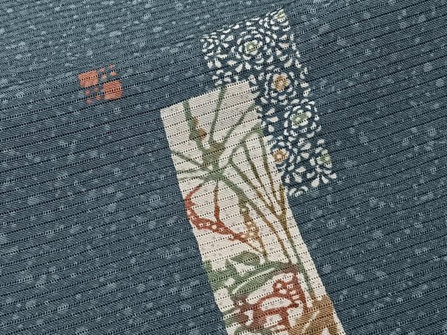 平和屋着物＊夏物　小紋　絽　短冊花文　正絹　逸品　CABK8926xi