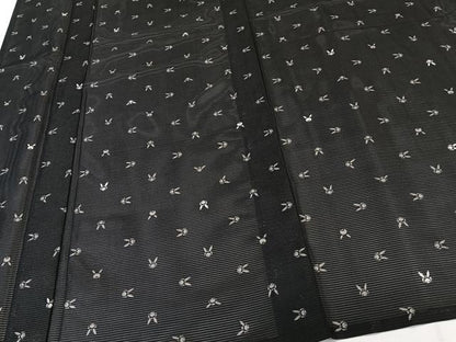 平和屋着物＊夏物　小紋　絽　兎　黒地　洗える着物　CABK8927xi