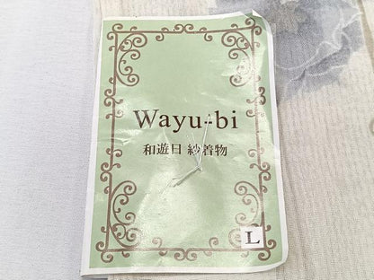 平和屋着物＊夏物　小紋　紗　草花文　洗える着物　未使用　CABK8935xi