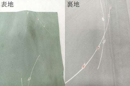 平和屋着物＊夏物　小紋　絽　枝蕾文　洗える着物　CABK8938xi