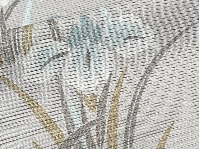 平和屋着物＊夏物　小紋　絽　草花文　洗える着物　CABK8946xi