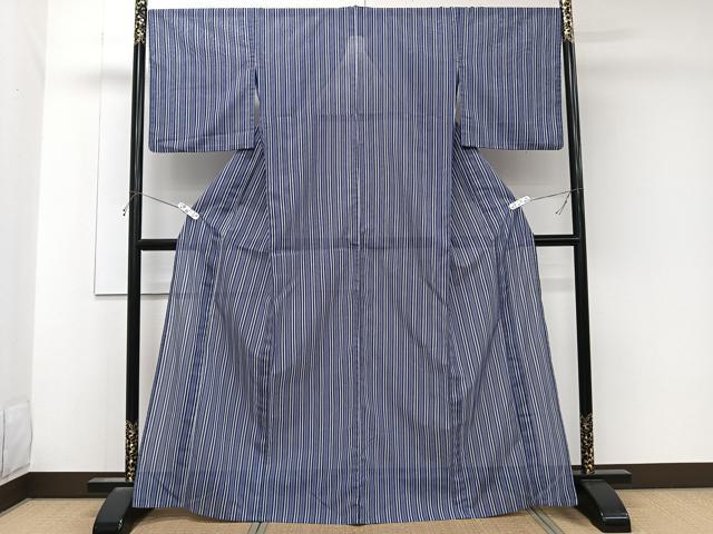 平和屋着物＊夏物　小紋　絽　縞　洗える着物　CABK8947xi