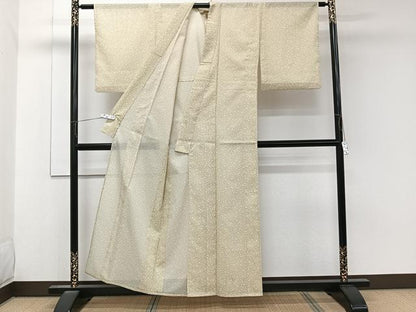 平和屋着物＊夏物　小紋　絽　花唐草文　洗える着物　CABK8951xi