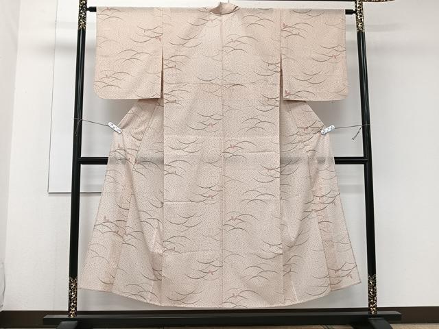 平和屋着物＊夏物　小紋　紗　舞蝶文　洗える着物　CABK8953xi