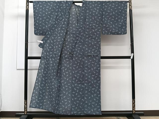 平和屋着物＊夏物　小紋　紗　草花文　洗える着物　未使用　CABK8954xi