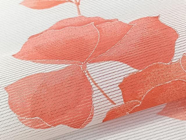 平和屋着物＊夏物　小紋　絽　枝草花文　ロング丈　洗える着物　CABK8955xi
