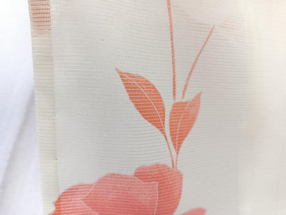 平和屋着物＊夏物　小紋　絽　枝草花文　ロング丈　洗える着物　CABK8955xi