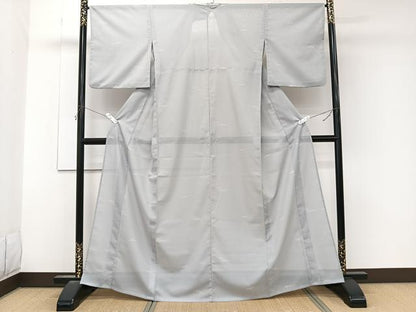 平和屋着物＊夏物　小紋　絽　立波文様　洗える着物　CABK8959xi