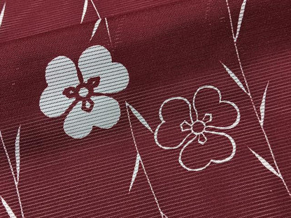 平和屋着物＊夏物　小紋　絽　間道草花文　洗える着物　CABK8965xi