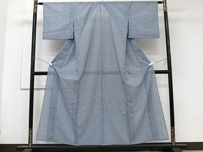 平和屋着物＊夏物　江戸小紋　絽　扇尽くし　洗える着物　CABK8973xi